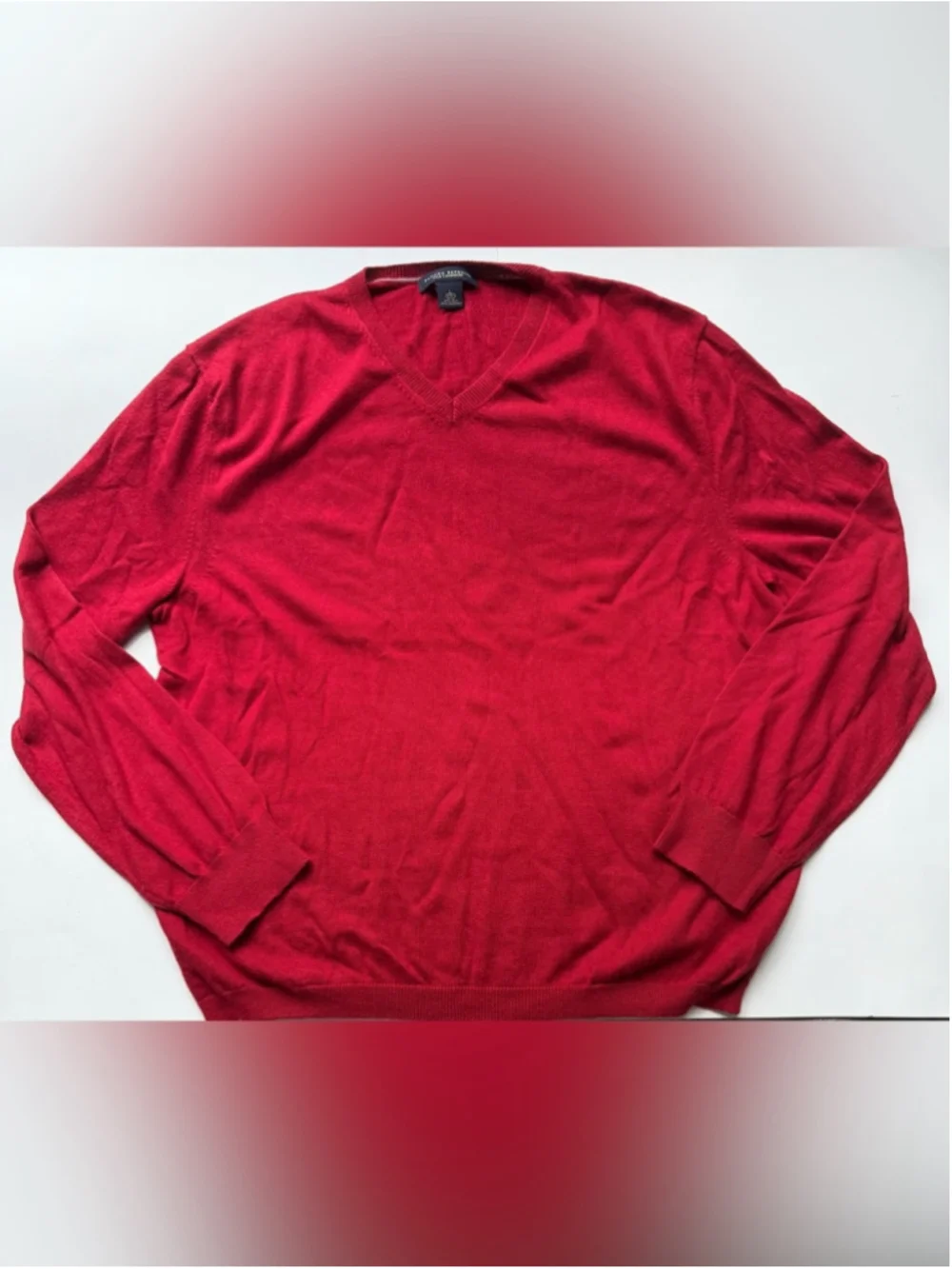 Men's Red V-Neck Sweater